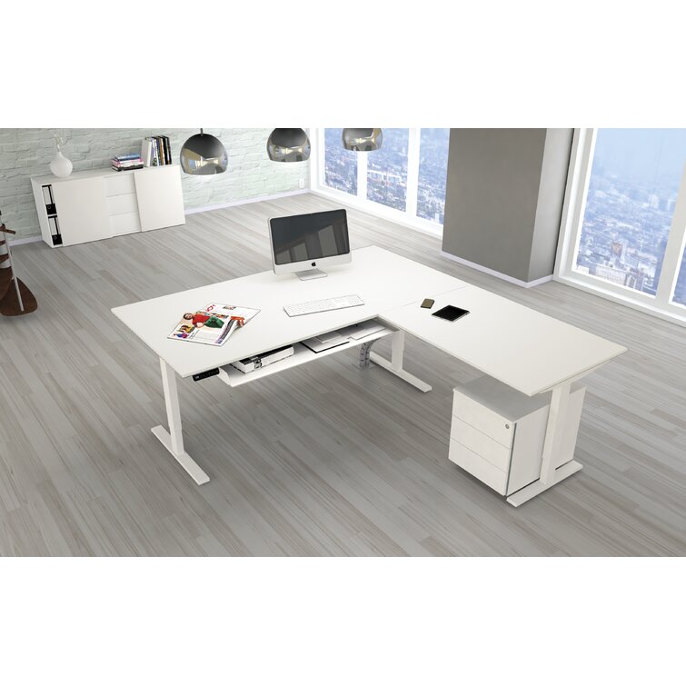 L shaped desk with deals standing desk